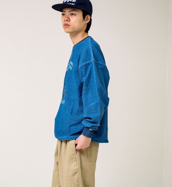 GLOSTER「【立体アップリケ】カットデニム風 ニットアップリケスウェット」|スウェット・ジャージ|