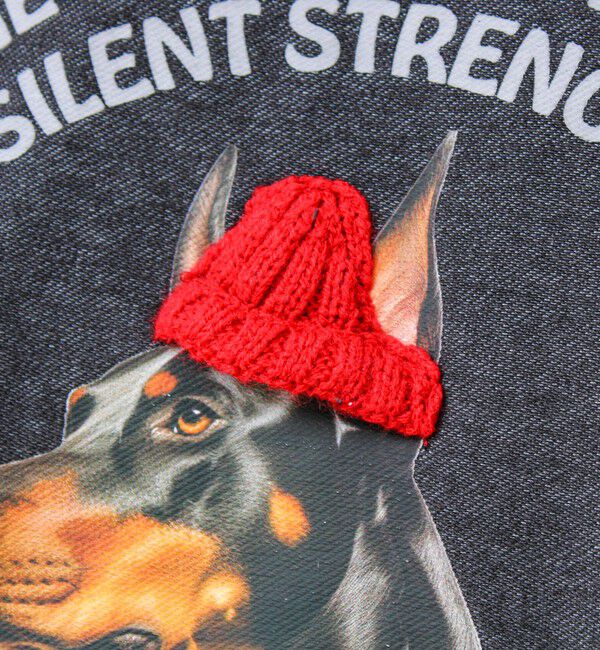 GLOSTER「【立体アップリケ】カットデニム風 ニットアップリケスウェット」|スウェット・ジャージ|