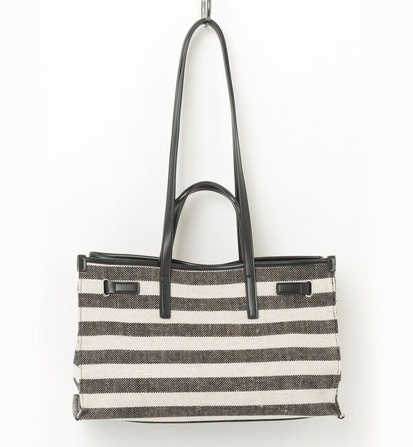 fredy emue「ボーダープリントスクエアトートバッグ」|ショルダー・メッセンジャー|