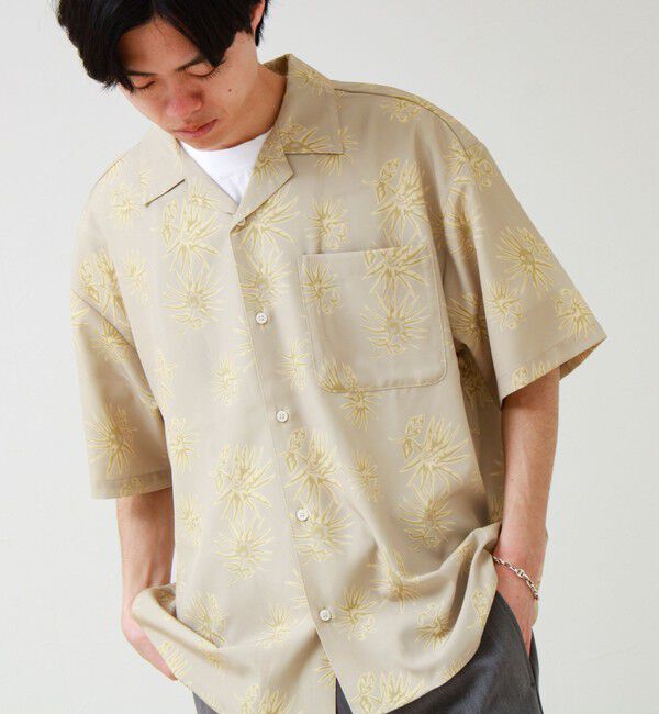 GLOSTER「【選べる6柄】オールオーバーパターン 半袖オープンカラーシャツ」|シャツ・ブラウス|イエロー系その他