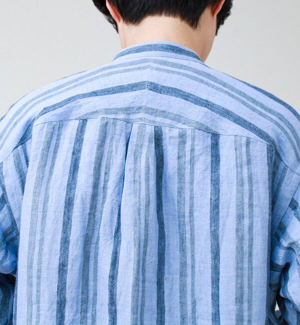 GLOSTER「【リネン100％】バンドカラーシャツ」|シャツ・ブラウス|