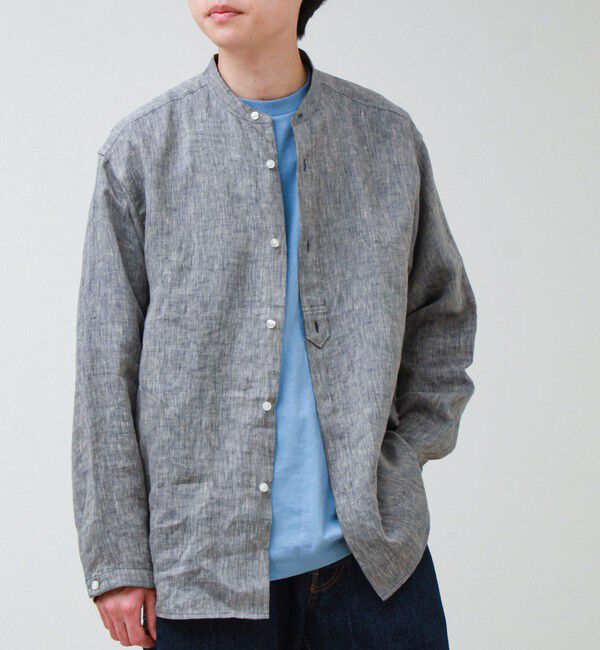 GLOSTER「【リネン100％】バンドカラーシャツ」|シャツ・ブラウス|