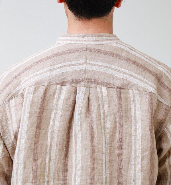 GLOSTER「【リネン100％】バンドカラーシャツ」|シャツ・ブラウス|