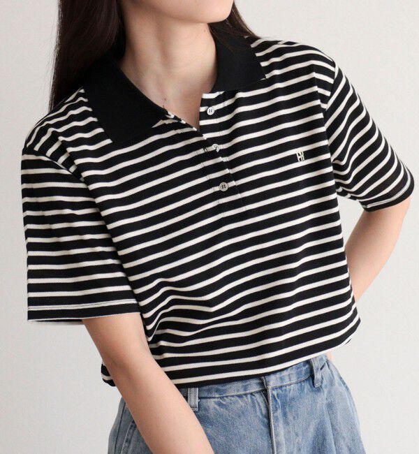 fredy emue「FR刺しゅうCOTTONポロシャツ」|ポロシャツ|ブラック系その他