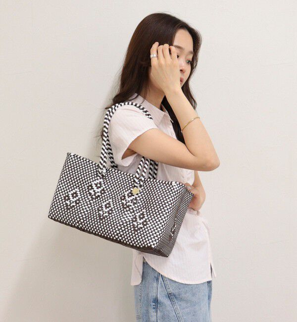 fredy emue「【Letra/レトラ】横長ミディハンドルメルカドバッグ」|かごバッグ|ブラウン系その他