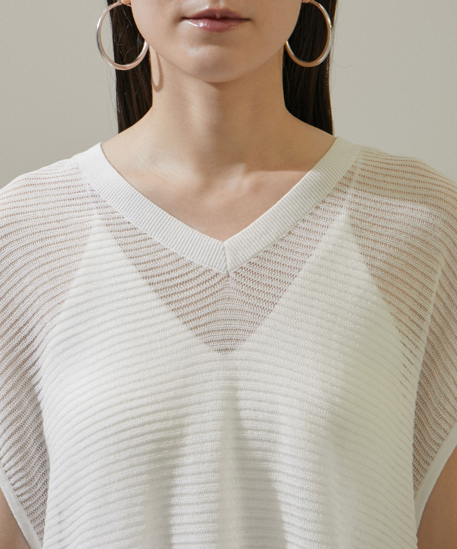 SALON adam et rope'「透かし編み2WAYメッシュプルオーバー【洗える】」|ニット・セーター|