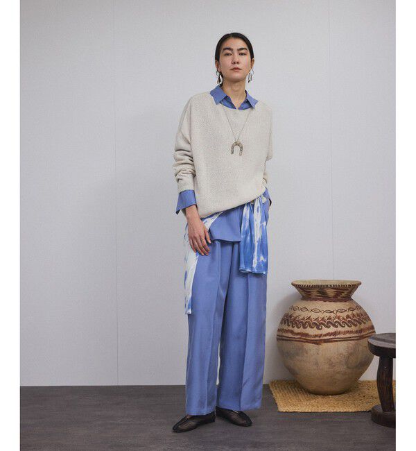 SALON adam et rope'「[25SS]GENTLE SILK パンツ【セットアップ対応】」|チノ|