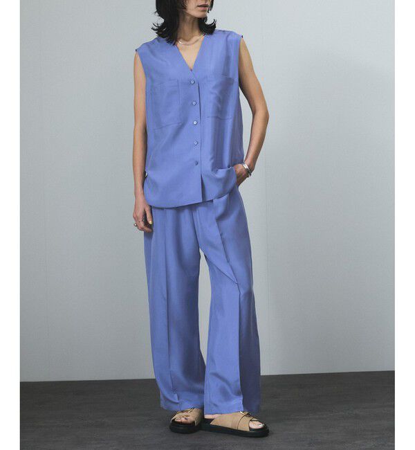 SALON adam et rope'「[25SS]GENTLE SILK パンツ【セットアップ対応】」|チノ|