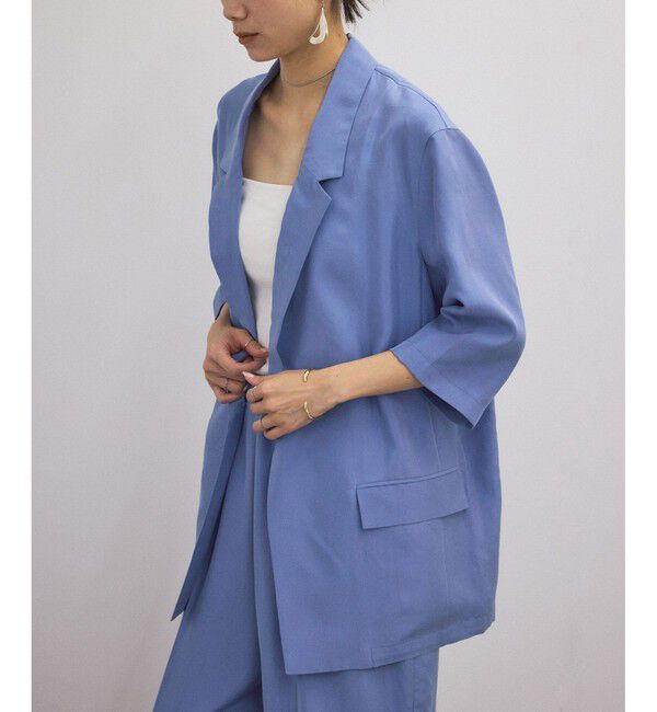 SALON adam et rope'「[25SS]GENTLE SILK ハーフスリーブジャケット【セットアップ対応・洗える】」|シャツ・ブラウス|