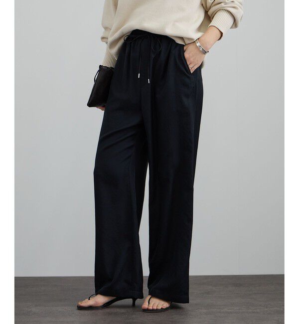 SALON adam et rope'「アセテートツイルイージーリラックスパンツ / セットアップ対応」|チノ|