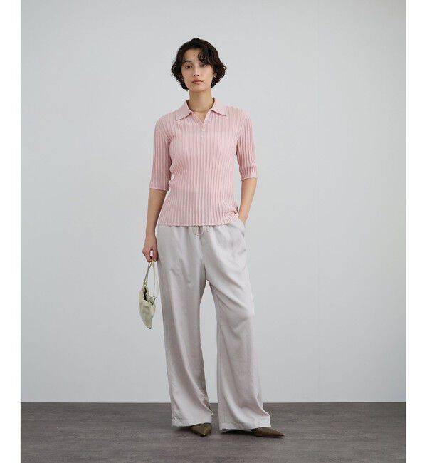 SALON adam et rope'「アセテートツイルイージーリラックスパンツ / セットアップ対応」|チノ|