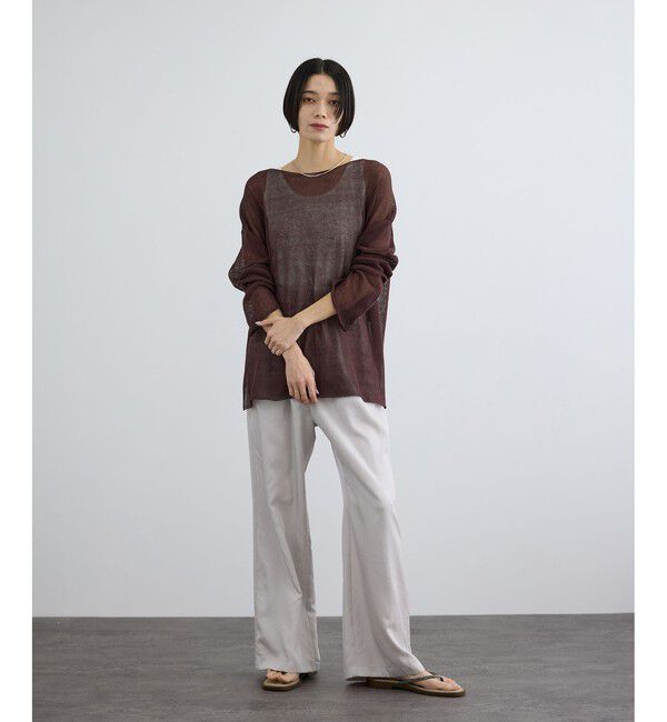 SALON adam et rope'「アセテートツイルイージーリラックスパンツ / セットアップ対応」|チノ|