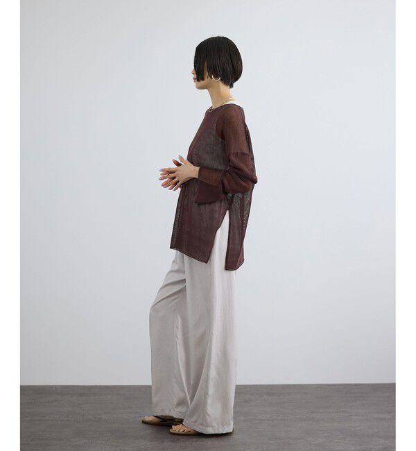 SALON adam et rope'「アセテートツイルイージーリラックスパンツ / セットアップ対応」|チノ|