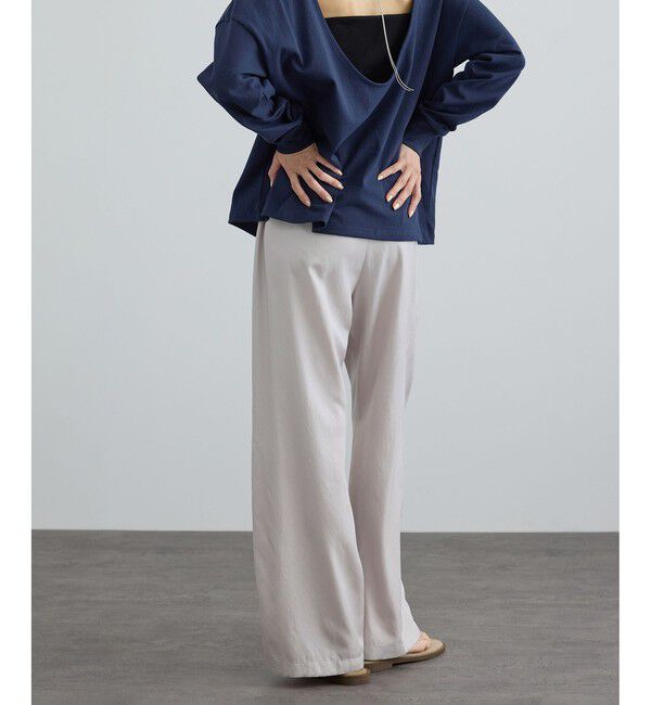 SALON adam et rope'「アセテートツイルイージーリラックスパンツ / セットアップ対応」|チノ|