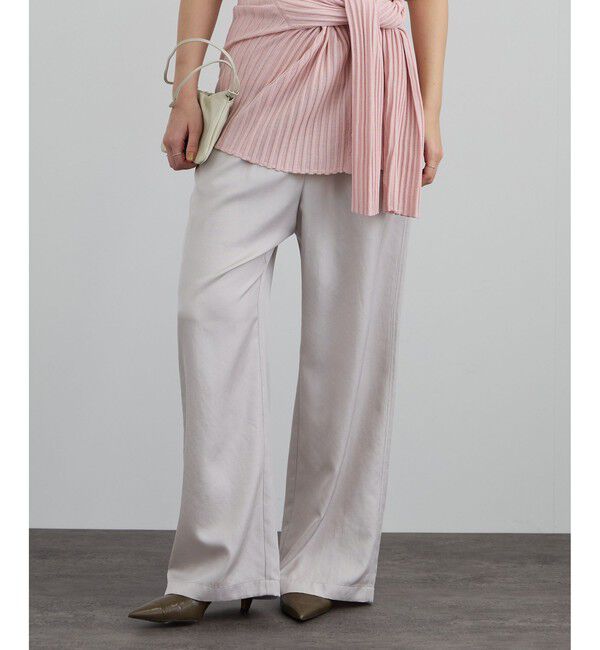 SALON adam et rope'「アセテートツイルイージーリラックスパンツ / セットアップ対応」|チノ|