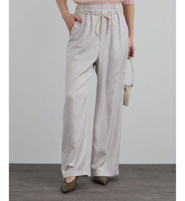 SALON adam et rope'「アセテートツイルイージーリラックスパンツ / セットアップ対応」|チノ|