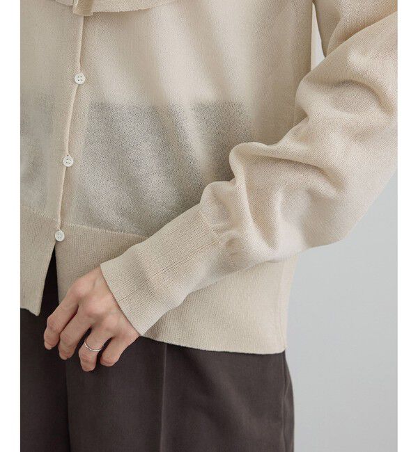 SALON adam et rope'「【WEB限定】ラッフルフリルシアーニットカーディガン」|カーディガン|