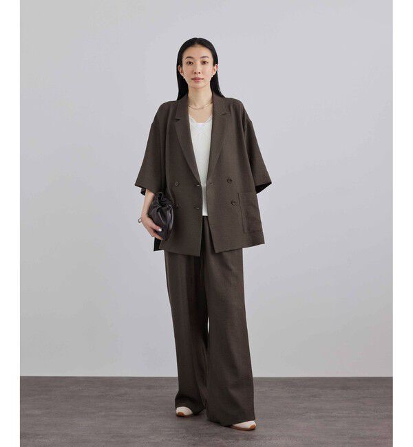 SALON adam et rope'「【WEB限定】リネンライクイージーパンツ / セットアップ対応」|チノ|