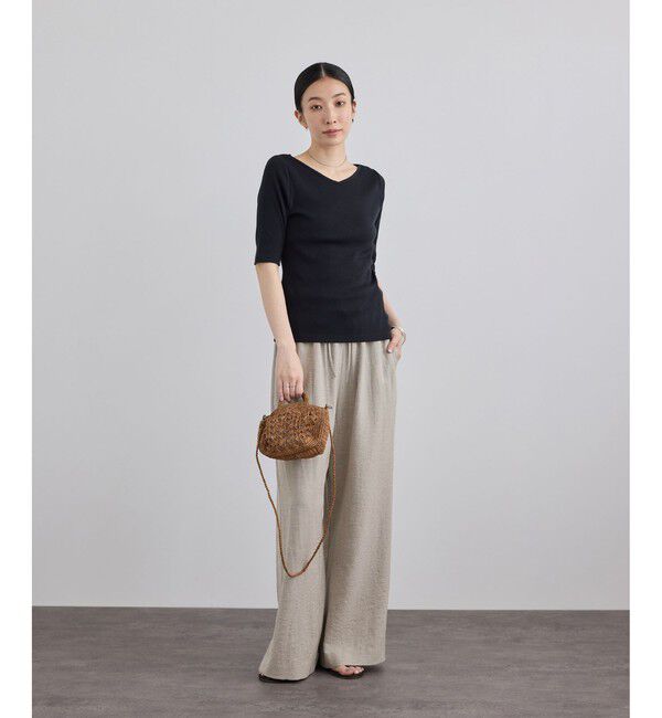 SALON adam et rope'「【WEB限定】リネンライクイージーパンツ / セットアップ対応」|チノ|