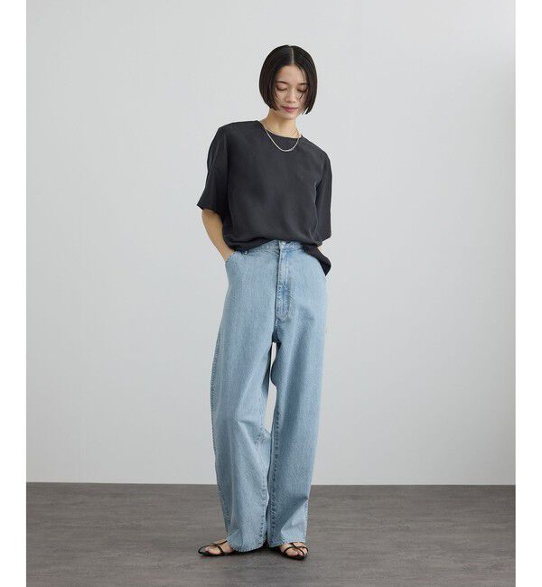SALON adam et rope'「【KURO for SALON（クロ）】別注EASY TUCK DENIM LIGHT INDIGO / デニムパンツ」|デニム|