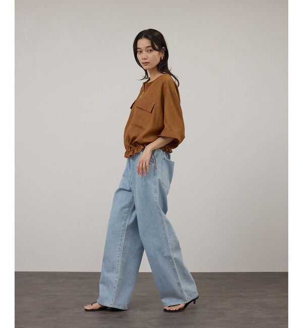 SALON adam et rope'「【KURO for SALON（クロ）】別注EASY TUCK DENIM LIGHT INDIGO / デニムパンツ」|デニム|