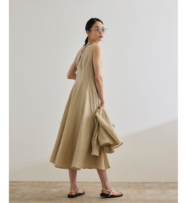 ROPE「【洗える】ブライトリネン パッチワンピース」|ワンピース|