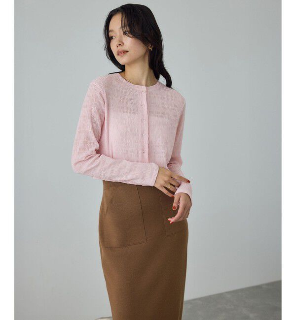 ROPE「ボタニカルダイコンパクトカーディガン/イージーケア・アンサンブル対応」|カーディガン|