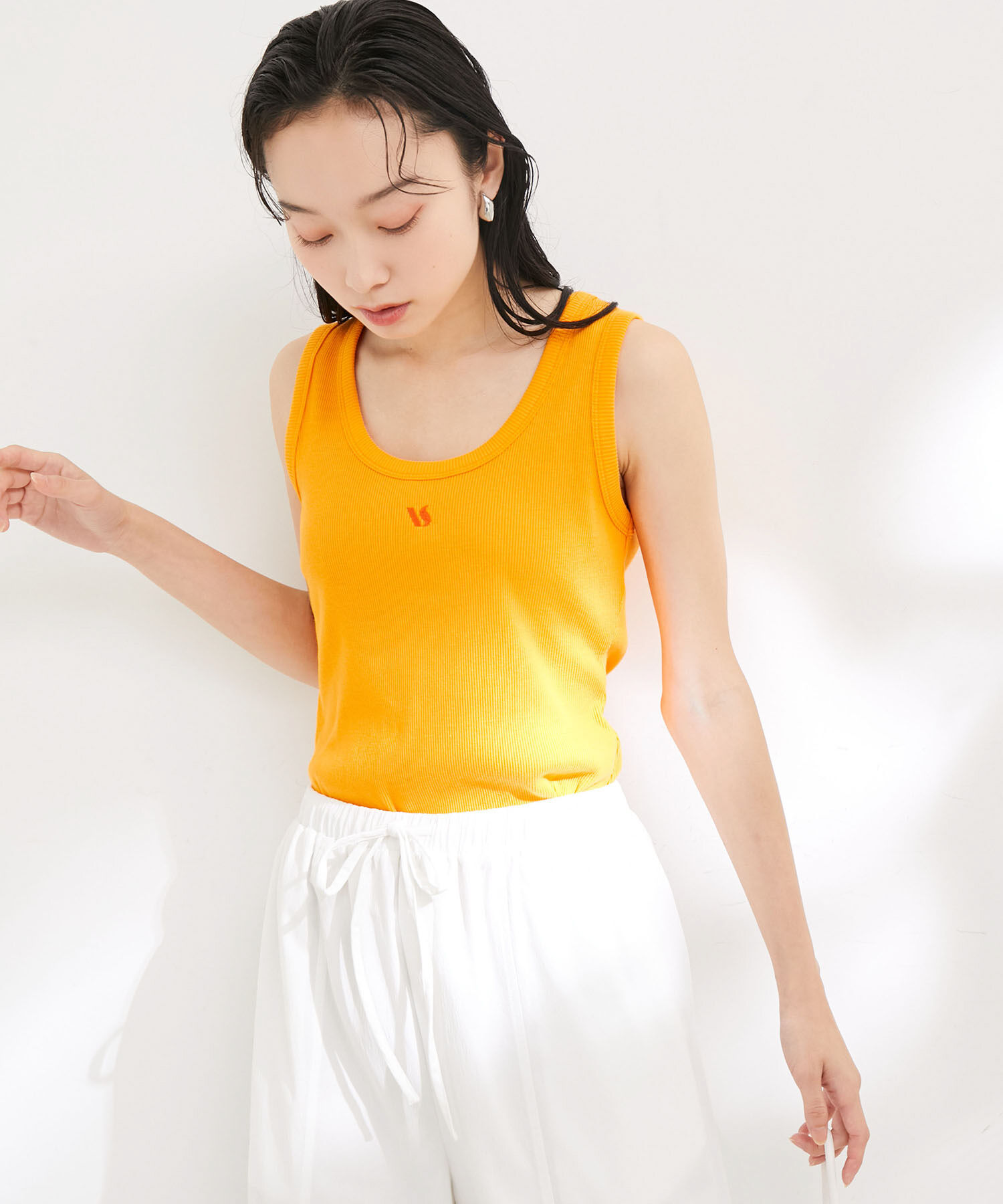 VIS「【洗える】フロントロゴ刺繍タンクトップ」|タンクトップ|
