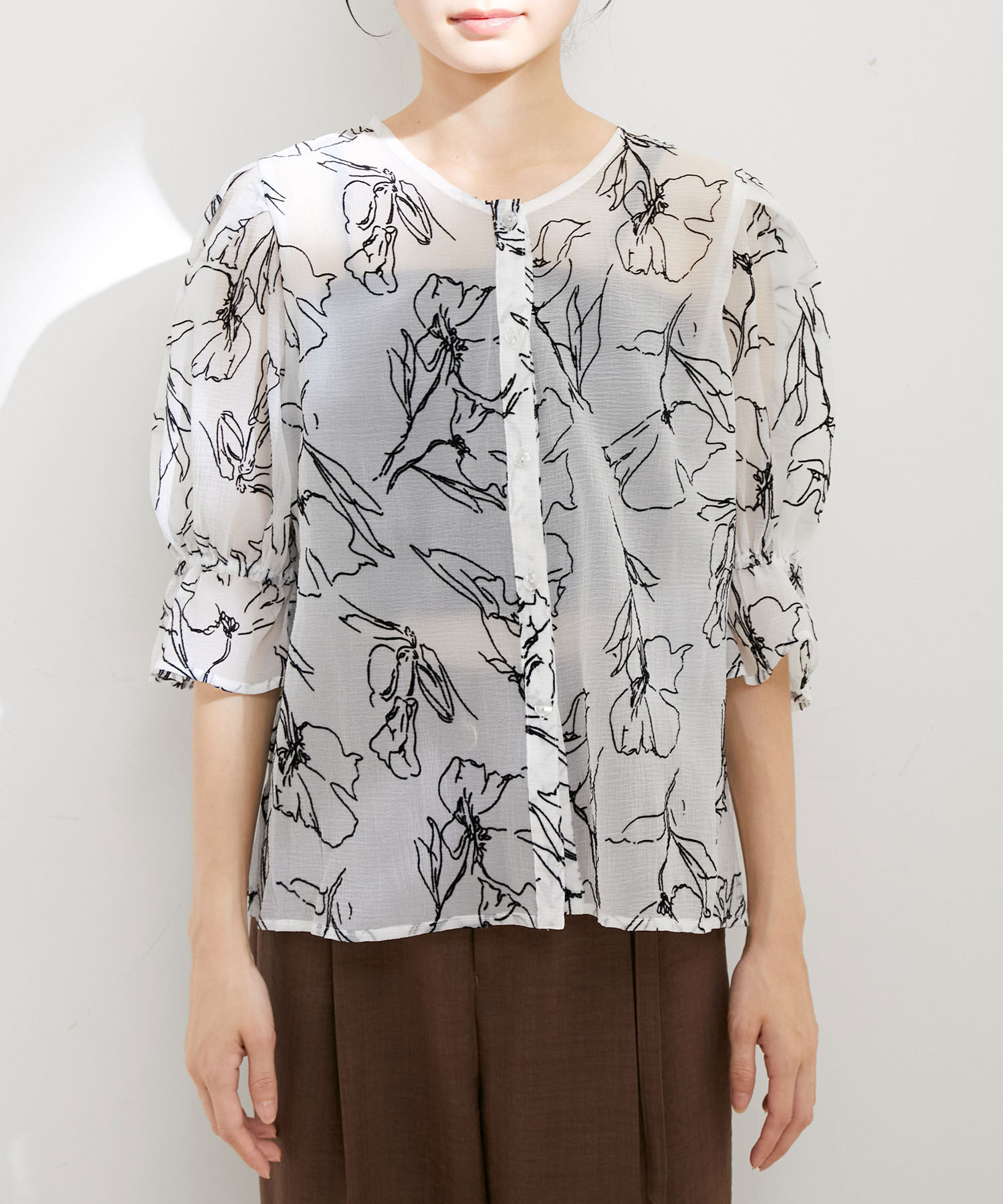 VIS「【選べる素材】アソートボウタイリボンブラウス」|シャツ・ブラウス|