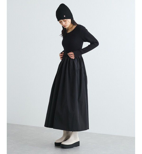 VIS「【前後2WAY】ニットドッキングワンピース【洗える】」|ワンピース|