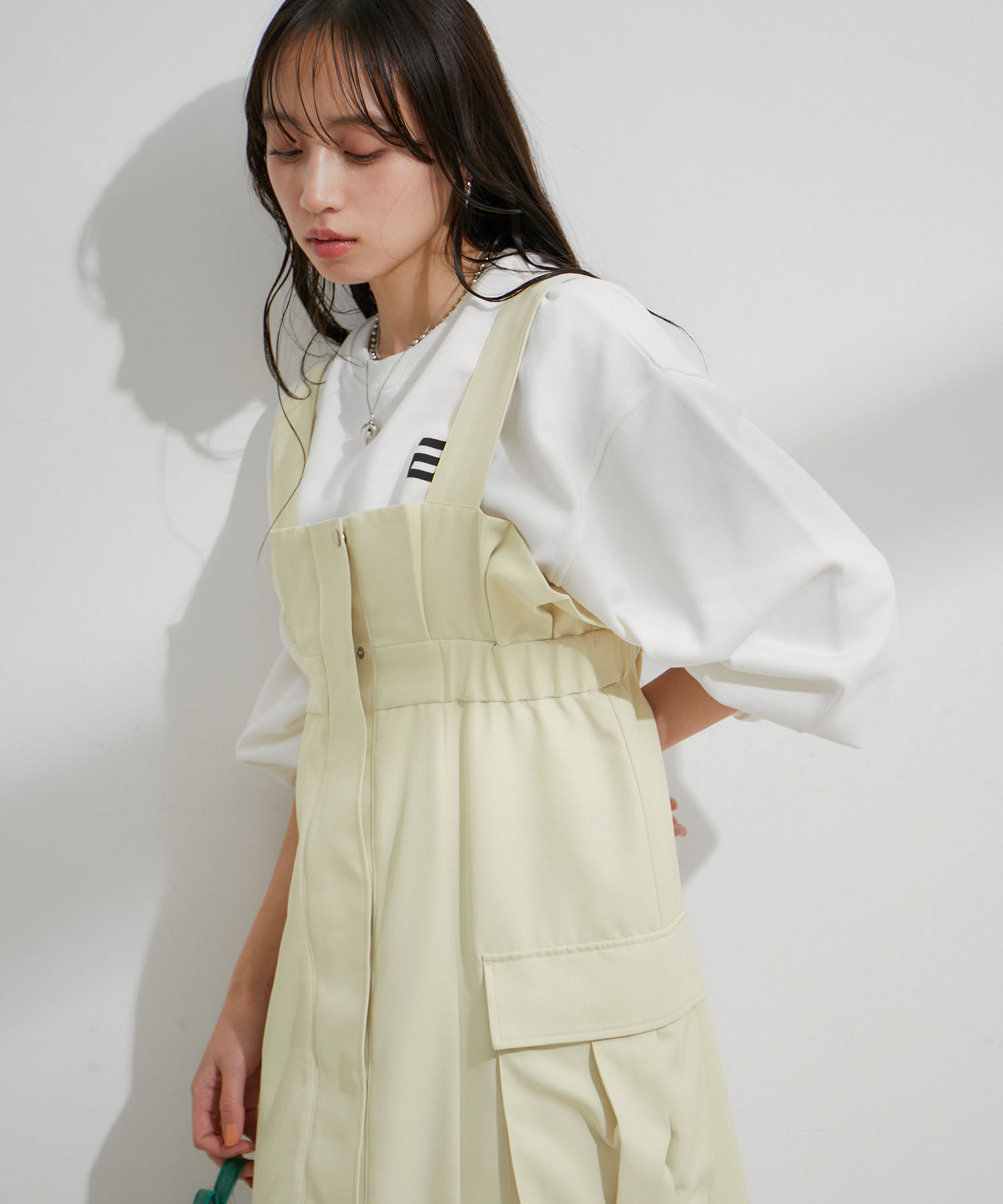 VIS「ミリタリービッグポケットジャンパースカート」|ジャンパースカート|