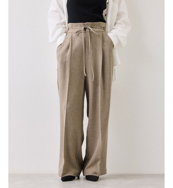 VIS「サマーツイードリボンベルトパンツ/UVケア・イージーケア」|チノ|