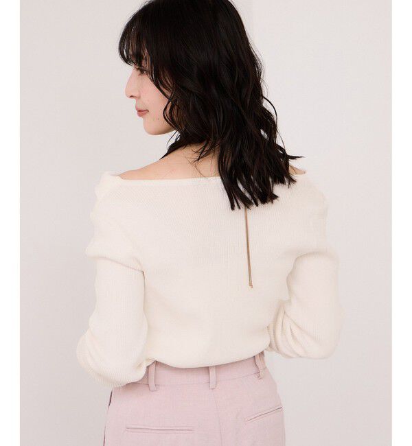 VIS「ドレープオフショルダーリブニット/イージーケア」|ニット・セーター|