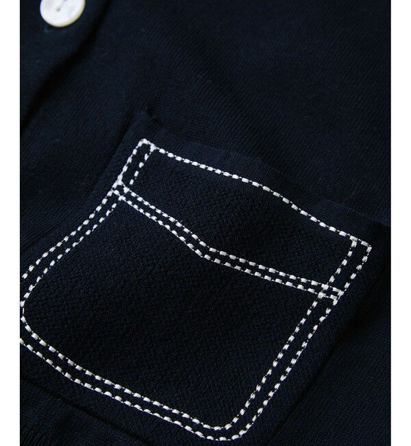 VIS「ハーフスリーブステッチカーディガン/イージーケア」|カーディガン|