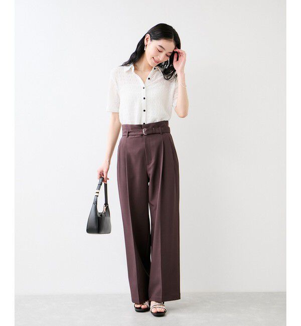 VIS「レース衿付きカーディガン」|カーディガン|