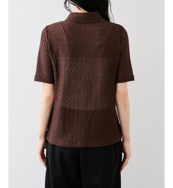 VIS「レース衿付きカーディガン」|カーディガン|