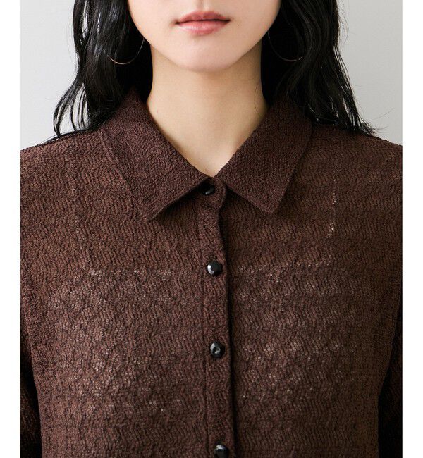 VIS「レース衿付きカーディガン」|カーディガン|