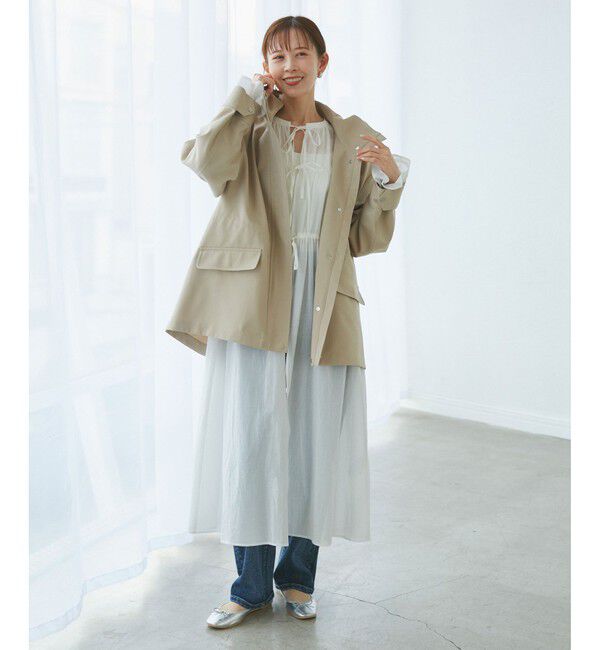 Rope&rsquo;Picnic「【接触冷感・通気性】お着軽シャツシリーズ/綿ボイルガウンワンピース」|ワンピース|