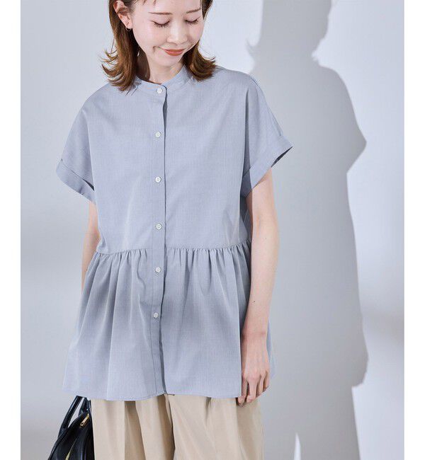 Rope&rsquo;Picnic「フレンチペプラムシャツ/UVカット・防シワ」|シャツ・ブラウス|