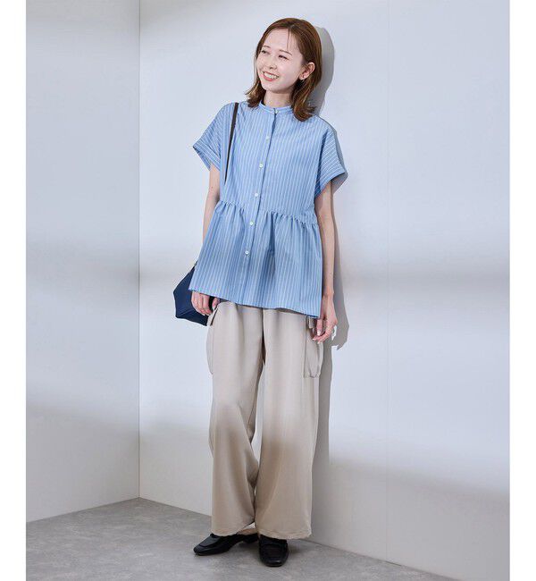 Rope&rsquo;Picnic「フレンチペプラムシャツ/UVカット・防シワ」|シャツ・ブラウス|