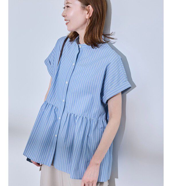 Rope&rsquo;Picnic「フレンチペプラムシャツ/UVカット・防シワ」|シャツ・ブラウス|