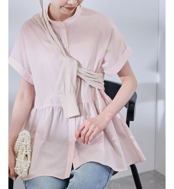 Rope&rsquo;Picnic「フレンチペプラムシャツ/UVカット・防シワ」|シャツ・ブラウス|