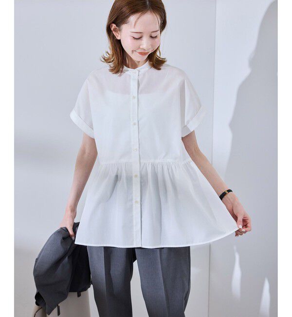 Rope&rsquo;Picnic「フレンチペプラムシャツ/UVカット・防シワ」|シャツ・ブラウス|