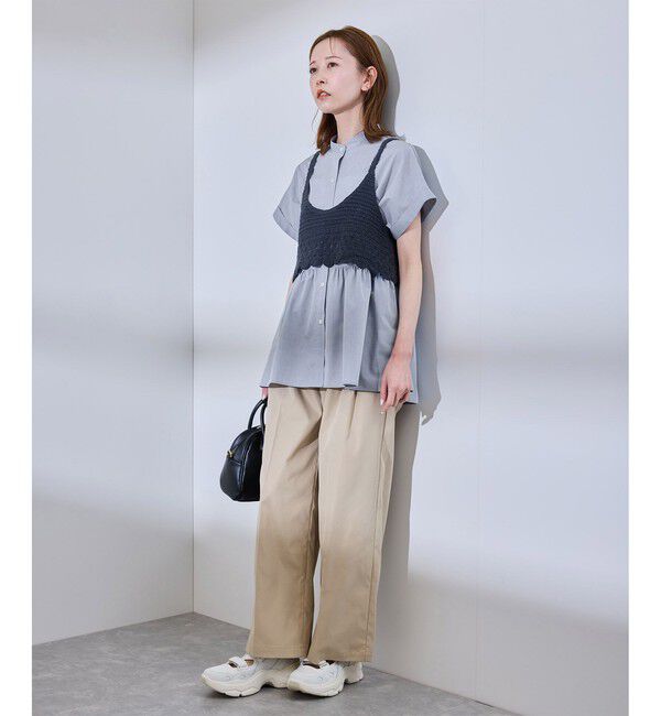 Rope&rsquo;Picnic「フレンチペプラムシャツ/UVカット・防シワ」|シャツ・ブラウス|