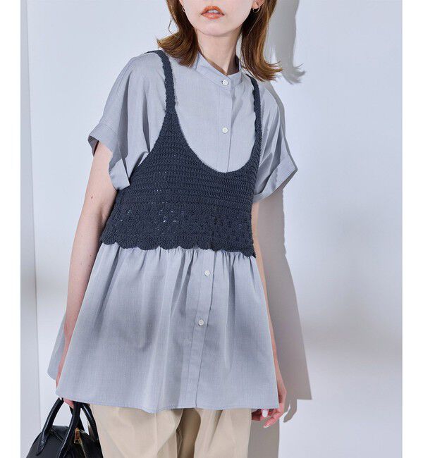 Rope&rsquo;Picnic「フレンチペプラムシャツ/UVカット・防シワ」|シャツ・ブラウス|