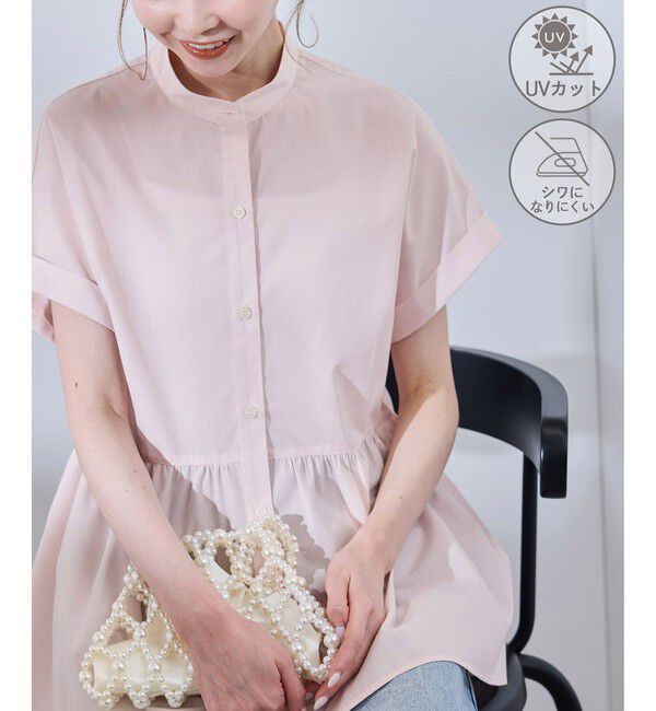 Rope&rsquo;Picnic「フレンチペプラムシャツ/UVカット・防シワ」|シャツ・ブラウス|