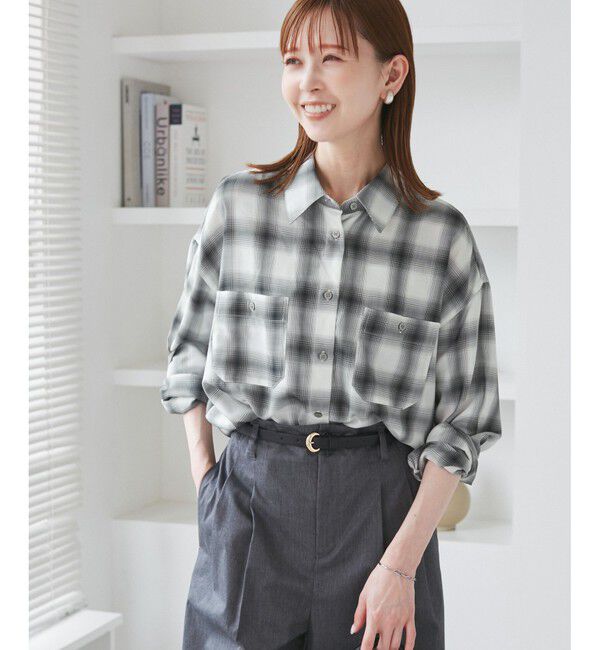 Rope&rsquo;Picnic「オンブレチェックシャツ/UVケア」|シャツ・ブラウス|