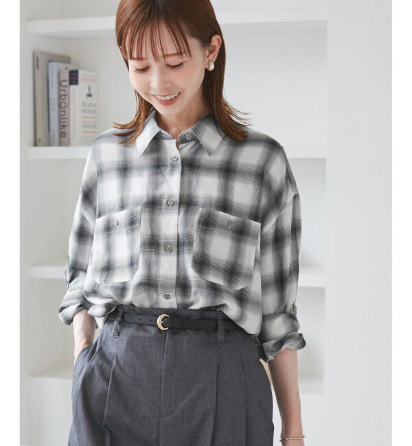Rope&rsquo;Picnic「オンブレチェックシャツ/UVケア」|シャツ・ブラウス|
