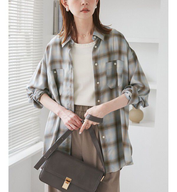 Rope&rsquo;Picnic「オンブレチェックシャツ/UVケア」|シャツ・ブラウス|