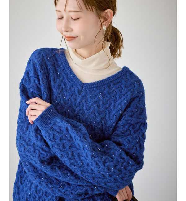 Rope&rsquo;Picnic「ミニフラワースパンコールニット」|ニット・セーター|